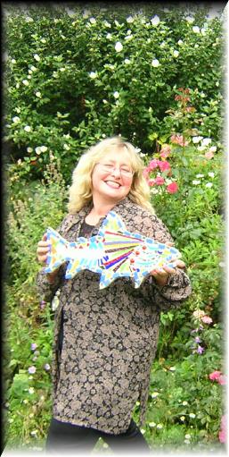 Janet with fish and roses