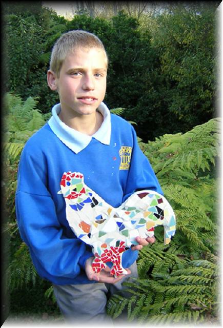 Kyle With Mosaic Rooster